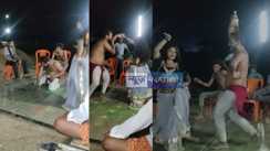 Motihari Drunkard waving bottle with bar girls