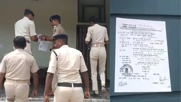 फायरिंग मामले में फरार दो आरोपियों के घर ढोल-नगाड़े के साथ प