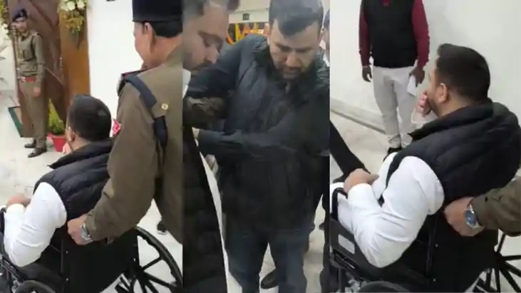 Bihar Budget 2026: सदन में व्हील चेयर पर पहुंचे तेजस्वी यादव