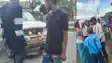collision between school van and pickup 