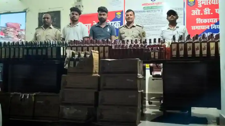 Bihar Crime : मोतिहारी में लग्जरी कार से लाखों की विदेशी शरा