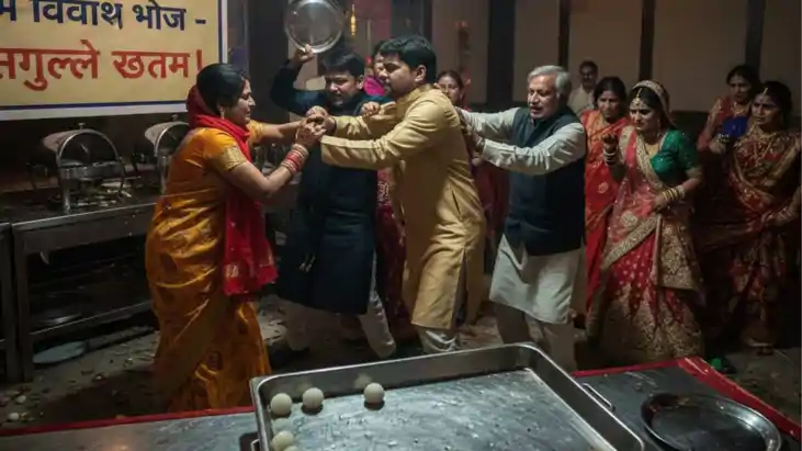 गज़ब! दूल्हा और दुल्हन पक्ष में रसगुल्ले खातिर जमकर मारपीट, थ