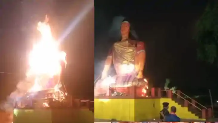 40 Foot Holika Burnt at Sacred Site State Ceremony Held