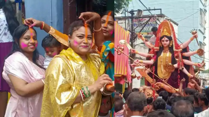Bihar News: महिलाओं ने बंगाल के तर्ज पर खेला सिंदूर खेला, यु Bihar News: महिलाओं ने बंगाल के तर्ज पर खेला सिंदूर खेला, यु