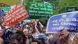 Urdu and Bengali TET candidates protest