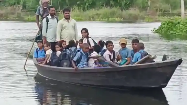 Flood Forces 300 Katihar Students