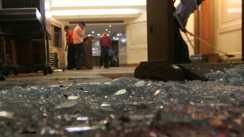 Explosive substance thrown at TV channel office 