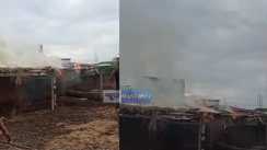 hut set on fire