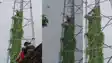 woman climbed a mobile tower in Naubatpur