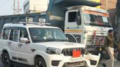 sasaram DSP narrowly escapes as dumper