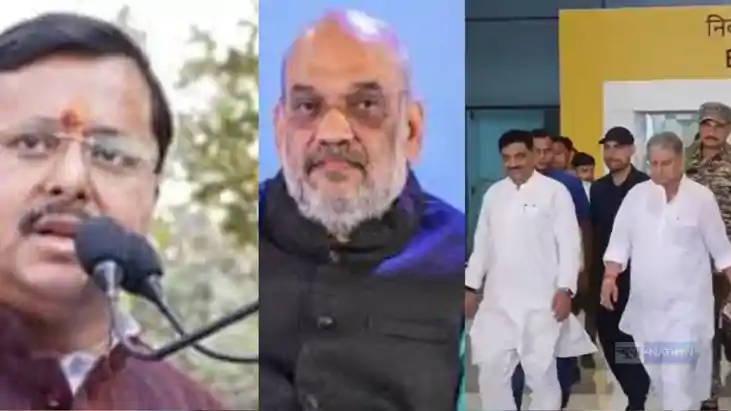 Amit Shah nitin nabin  lalan singh arrive in Patna for high 