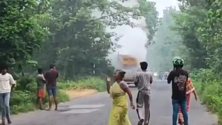 Bihar News : सीएनजी लदे वाहन से भीषण रिसाव के बाद हुआ जोरदार