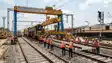 PQRS Machine changing railway tracks in Prayagraj Division