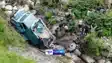 CRPF bus falls into a ditch  