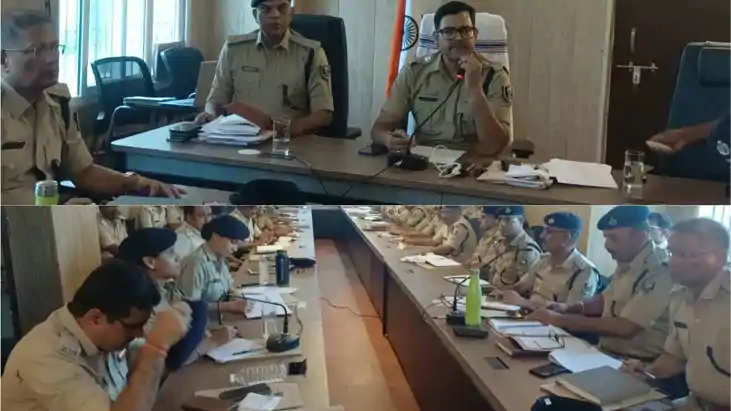 एसएसपी की उच्चस्तरीय बैठक मे लापरवाह थानेदारों को लगी फटकार,