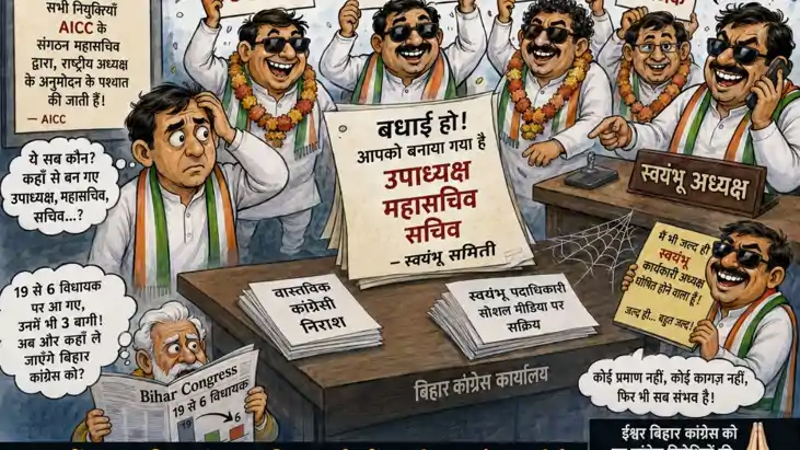 बिहार कांग्रेस में अब कार्टून वॉर : वरिष्ठ नेताओं ने उठाए सव