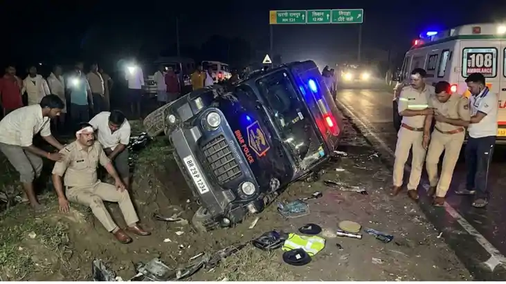 Speed wreaks havoc on police in Siwan Patrol Thar hit by pic