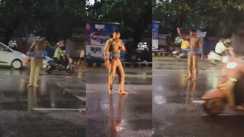 si dilshad regulates traffic barefoot in rain