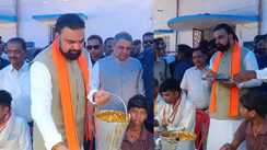 CM Samrat Feeds Flood Victims 
