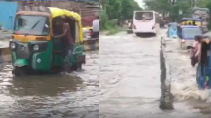 Punpun River Flood 50 Homes Surrounded Embankment at Risk