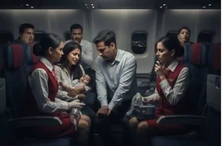 आसमान में अटकी मासूम की सांसें: फ्लाइट की इमरजेंसी लैंडिंग, 