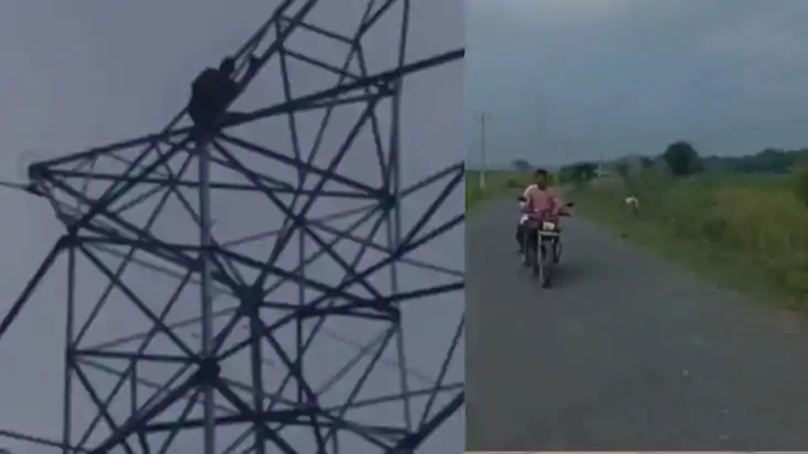 Bihar News:बिजली के टावर पर चढ़ा सिरफिरा व्यक्ति , 8 घंटे बा