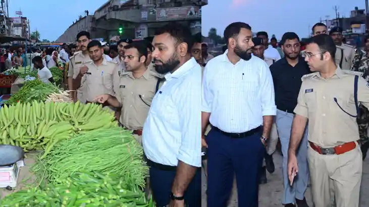 Motihari Dm Sp conducted flag march