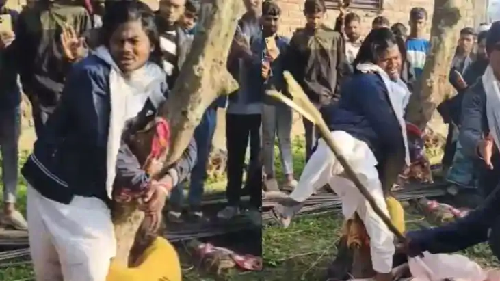 मौलवी साहब माशूका संग आपत्तिजनक हालत में धराये पंचायत ने पेड