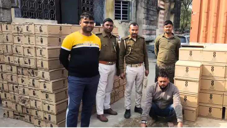 Bihar Crime : ट्रक पर लोड 40 लाख की विदेशी शराब उत्पाद विभाग