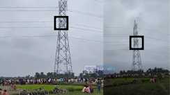 Muzaffarpur Drama Woman Climbs Power