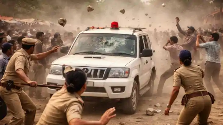 खनन अधिकारी पर हमला 