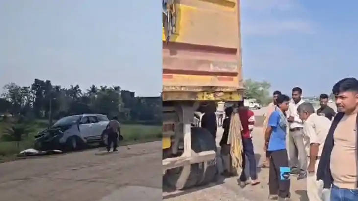 भागलपुर में हाइवा और कार के बीच भीषण टक्कर, एयरबैग ने बचाई क