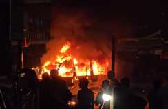 गोपालगंज में तेज रफ्तार स्कॉर्पियो को कुचल कर फरार, पीछे पीछे आ रही सर्किल इंस्पेक्टर की गाड़ी पर उतरा लोगों का गुस्सा, लगाई आग