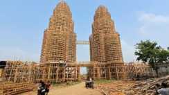 Durga Puja 2026 : मुंगेर में दुर्गा पूजा का भव्य आकर्षण, मलेशिया के ट्विन टावर और ब्रिटिश पार्लियामेंट की तर्ज पर बन रहा कल्याणपुर का पंडाल