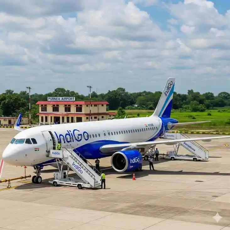 Purnia airport - सिर्फ 70 मिनट में पूर्णिया से कोलकात्ता, इं