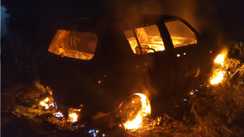 Car Catches Fire Near Gaya Railway Crossing Driver Missing