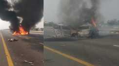 पूर्वांचल एक्सप्रेस-वे पर हाहाकार: पानी पीने रुकी कार बनी 'आग का गोला', मां-बेटियों समेत 5 की दर्दनाक मौत