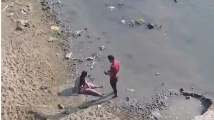 Purnia girl jumped into a river