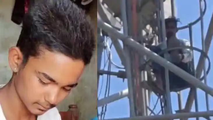 Siwan Man climbs mobile tower 