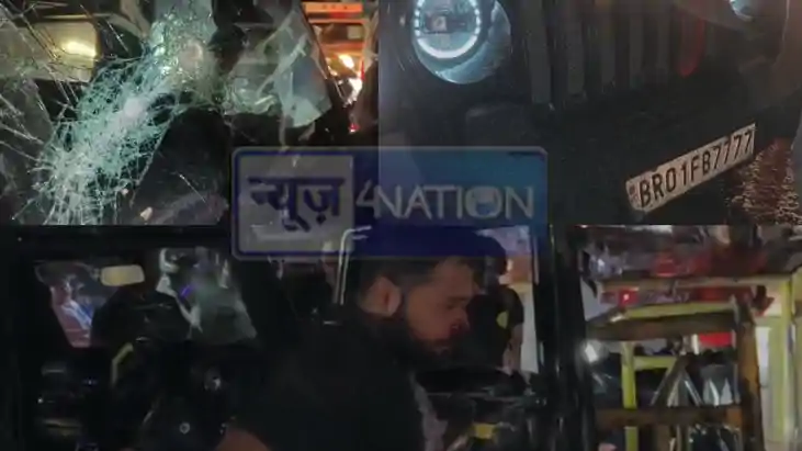 patna thar driver drunk attack on police jaganpura bypass