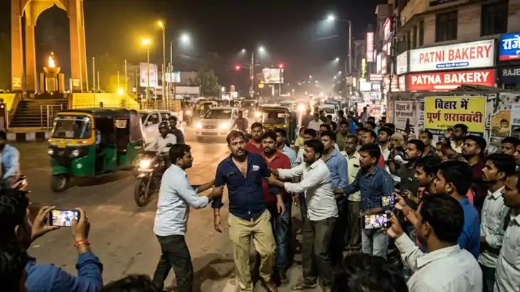  police staff vs students clash liquor ban violation