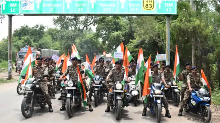 Gaya News : 47 बटालियन सीआरपीएफ ने भव्य तिरंगा बाइक रैली का Gaya News : 47 बटालियन सीआरपीएफ ने भव्य तिरंगा बाइक रैली का