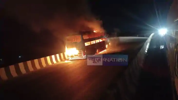 Muzaffarpur Bus Fire 30 Passengers Escape Death as Bus Erupt