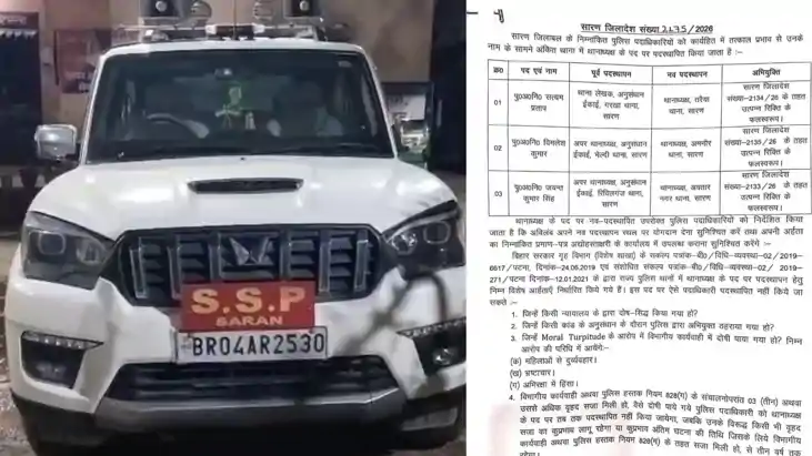 Saran Police Transfer News