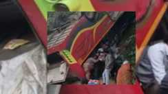 Andhra Pradesh Bus falls into ditch