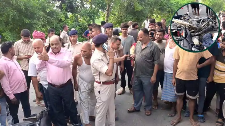 Motihari road-accident three youths died bike collision