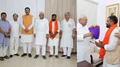 बांकीपुर उपचुनाव: वरिष्ठ नेताओं संग एनडीए उम्मीदवार नीरज सिन्हा पहुंचे पूर्व सीएम के आवास, नीतीश कुमार से लिया आशीर्वाद