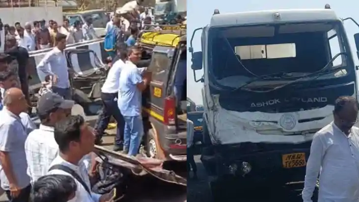 भीषण सड़क हादसा: वैन और सीमेंट मिक्सर की जोरदार टक्कर, 11 लो