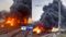 Rail Oil Tanker Catches Fire