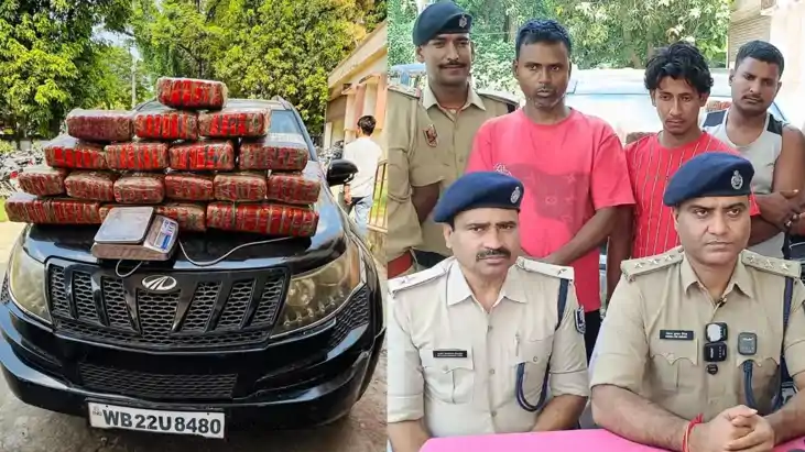 motihari-police-ganja-seizure-luxury-car-harsiddhi